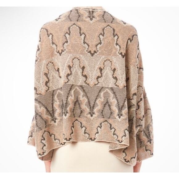 Free People Neutral Wave Pattern Open Knit Cardigan Sweater - Picture 2 of 8